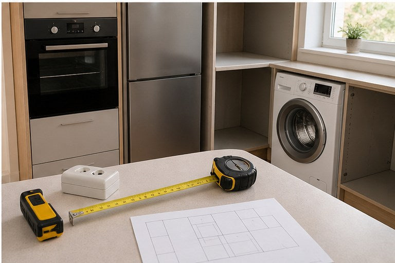 Kitchen appliance space power and ventilation planning