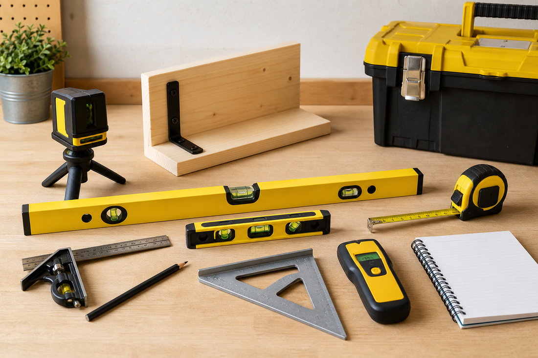 Tape measures levels squares laser level and stud detector for a HIP Toolbox measuring tools guide