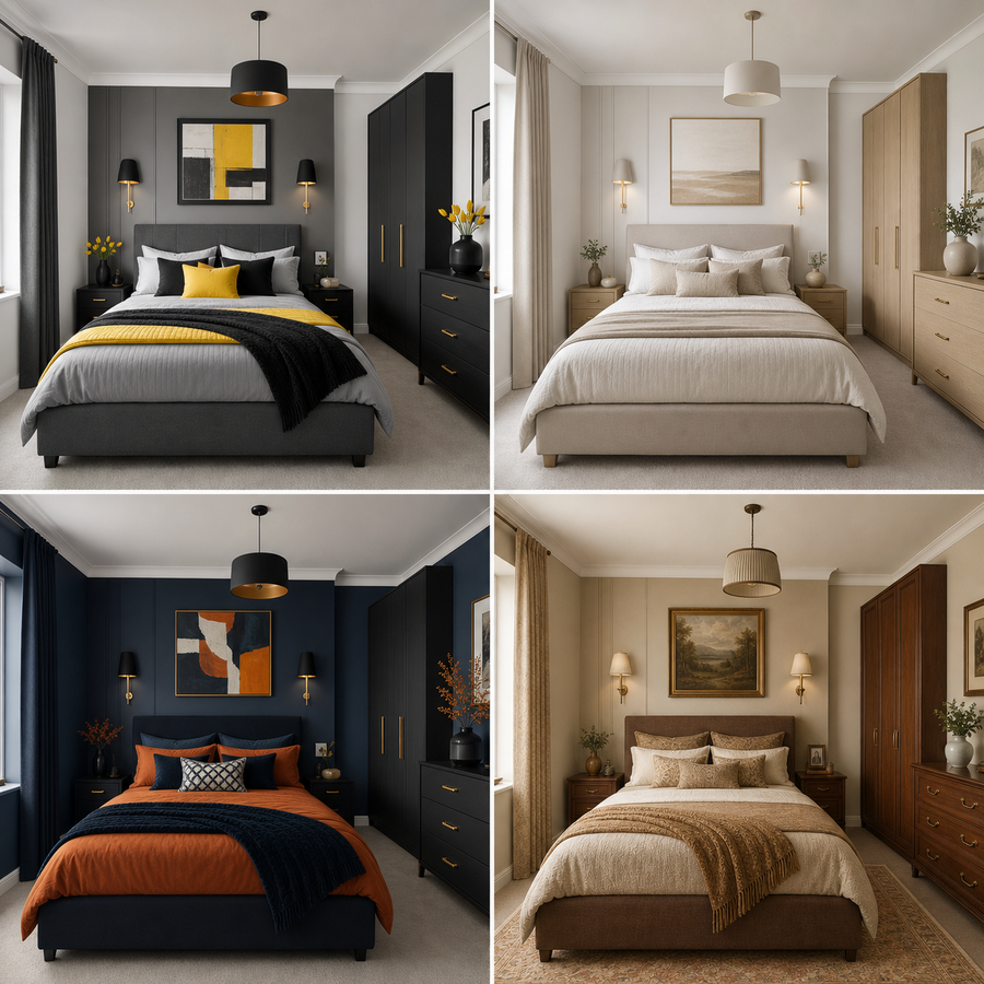 Bedroom ideas in modern simple bold and traditional styles
