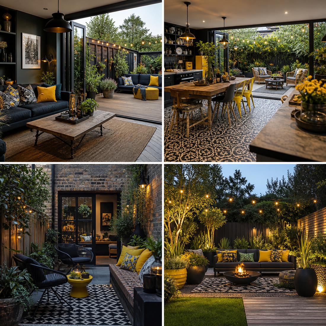 Four bold interior and garden style ideas carrying the same look through the home