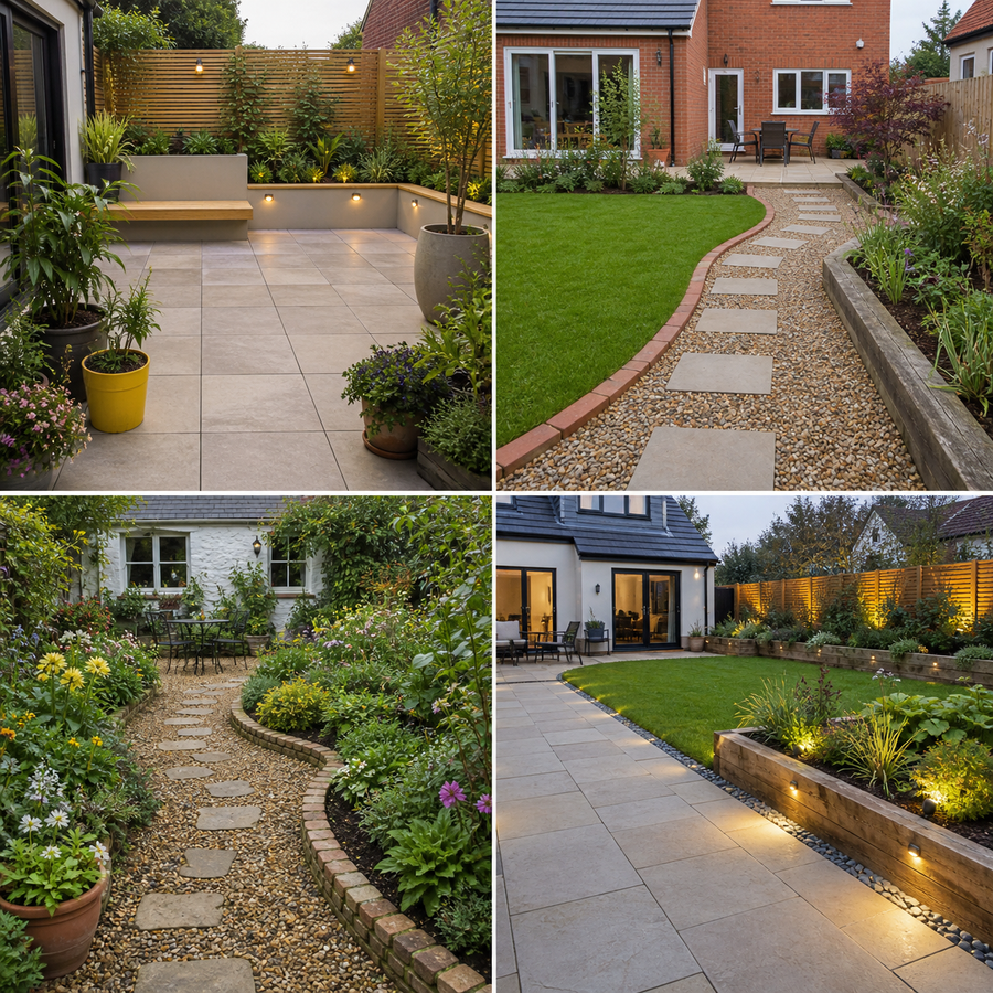 Four garden surface path edging and raised border ideas