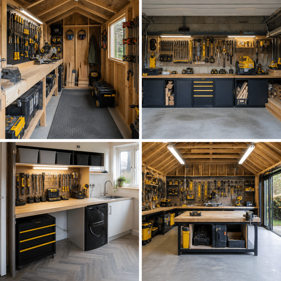 Four practical home workshop ideas for sheds garages utility rooms and outbuildings