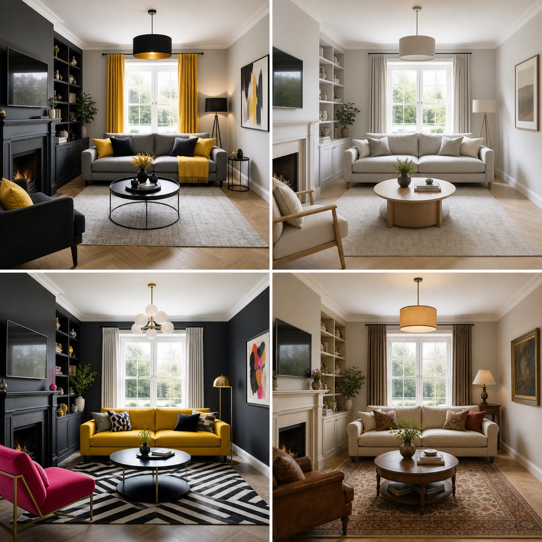 Living room ideas in modern simple bold and traditional styles