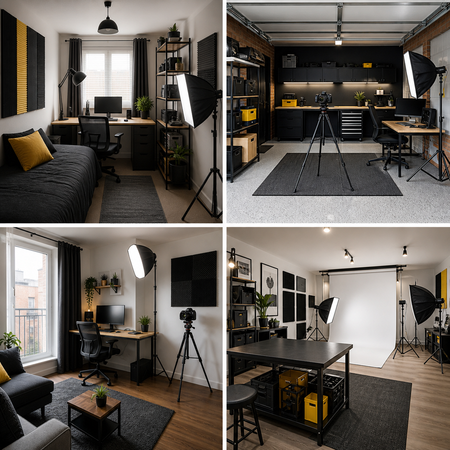 Four home photography and video studio ideas for different room sizes